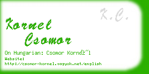 kornel csomor business card